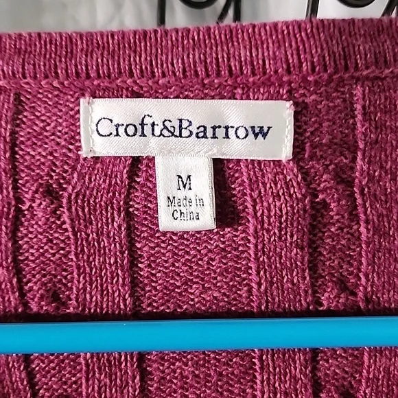 Croft&Barrow Size M womens Sweater 1/4 Button Up EUC. (24) - Picture 2 of 6